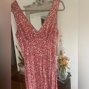 Rails Red and White Floral Maxi Dress
